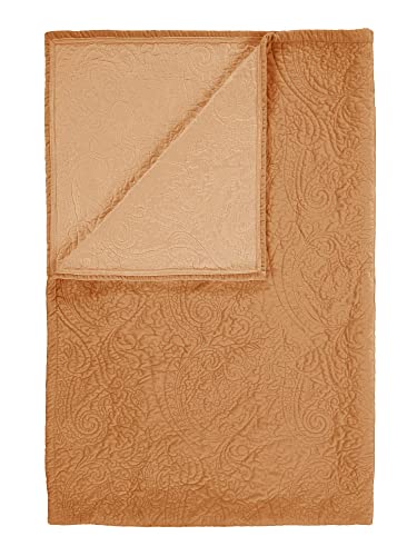ESSENZA Tagesdecke Roeby Leather Brown,180x265 cm, 100% Polyester Samt, Uni im Sale